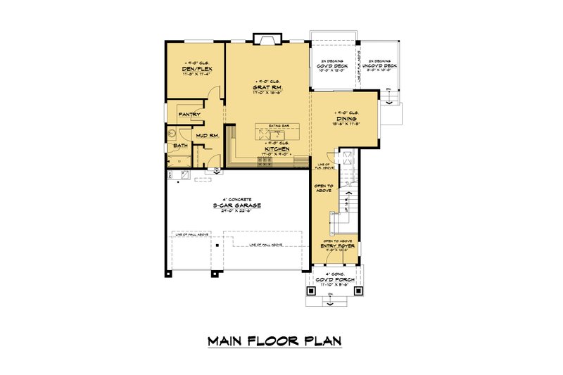 Dream House Plan - Floor Plan - Main Floor for Craftsman House Plan #1066-114 - 5 bed, 3 bath