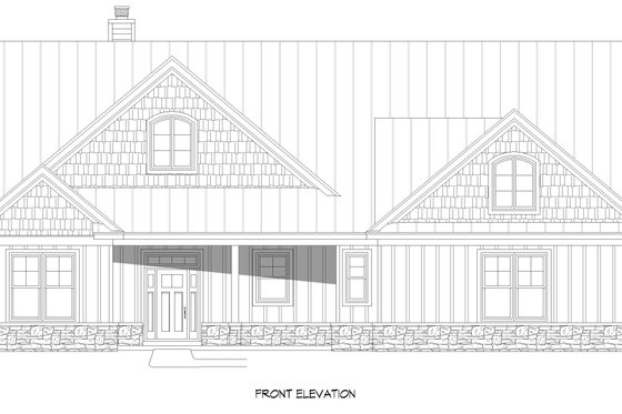 Exterior - Front Elevation 3 for Country House Plan #932-980 - 3 bed, 2 bath