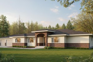 Ranch Exterior - Front Elevation Plan #100-455