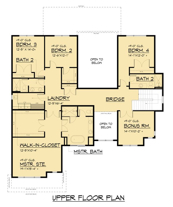 Contemporary Floor Plan - Upper Floor Plan #1066-296