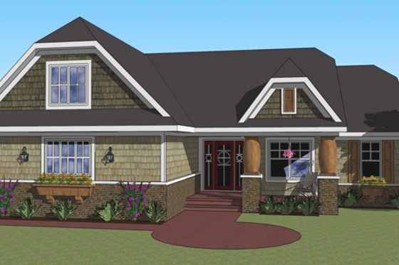 Exterior - Other Elevation for Craftsman House Plan #51-516 - 3 bed, 2 bath