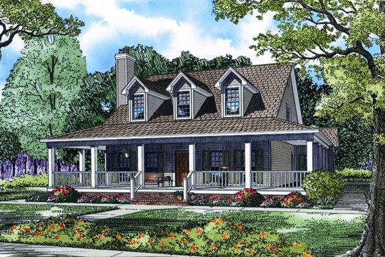 Exterior - Front Elevation 3 for Farmhouse House Plan #17-3420 - 4 bed, 3 bath