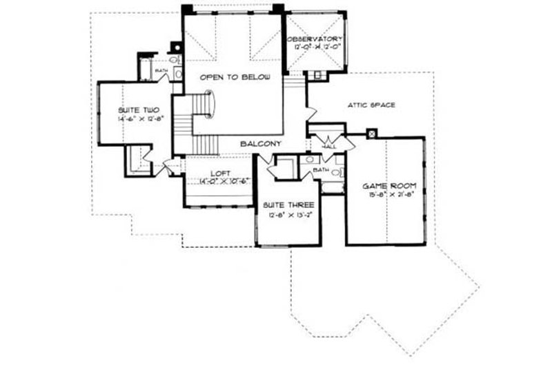 Home Plan - Floor Plan - Upper Floor for European House Plan #413-119 - 4 bed, 4 bath