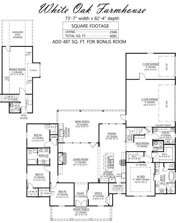 Farmhouse Floor Plan - Main Floor Plan #1074-97