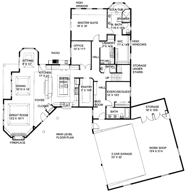 Bungalow Floor Plan - Main Floor Plan #117-743