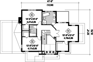 Floor Plan - Upper Floor for Traditional House Plan #25-4716 - 3 bed, 2 bath