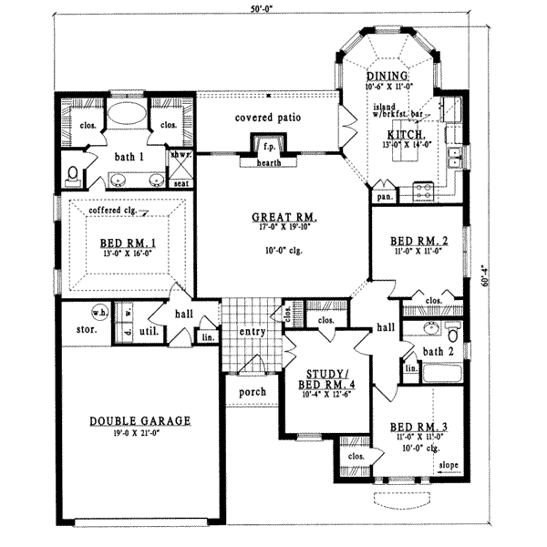 Traditional Floor Plan - Main Floor Plan #42-250