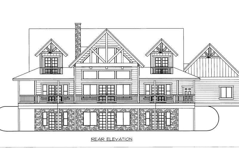 Home Plan - Exterior - Rear Elevation for Craftsman House Plan #117-971 - 4 bed, 2.5 bath