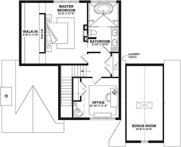 Country Floor Plan - Upper Floor Plan #23-2791