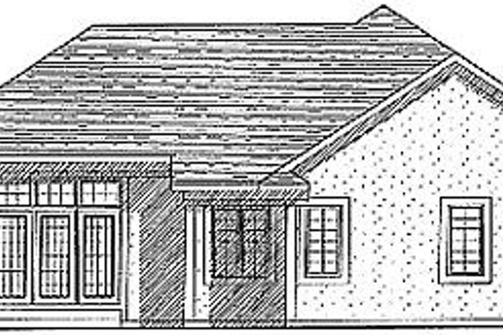 Exterior - Rear Elevation for European House Plan #70-159 - 3 bed, 2 bath