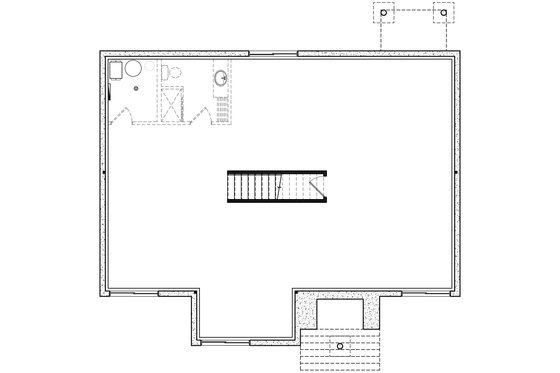 Floor Plan - Lower Floor for Modern House Plan #23-2757 - 3 bed, 1 bath