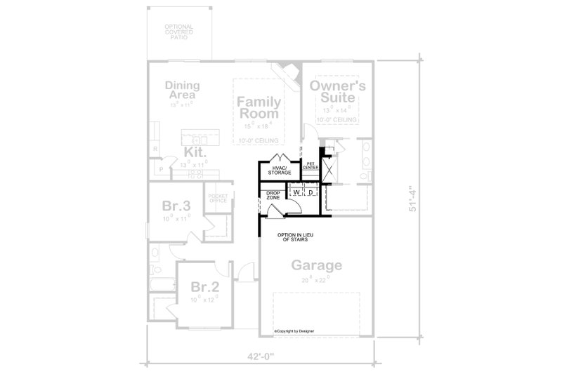 House Plan Design - Floor Plan - Other Floor for Farmhouse House Plan #20-2354 - 3 bed, 2 bath