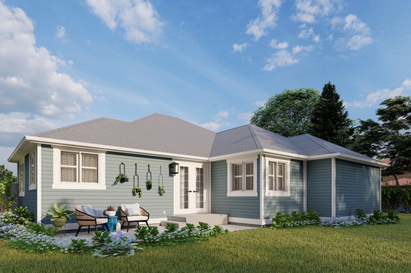 House Blueprint - Exterior - Rear Elevation 1 for Cottage House Plan #1060-177 - 3 bed, 2 bath