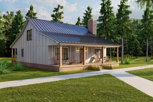 Exterior - Front Elevation 3 for Cottage House Plan #1117-11 - 2 bed, 2.5 bath