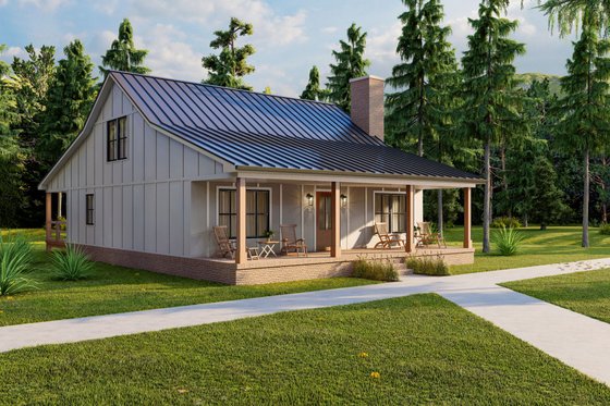 Exterior - Front Elevation 3 for Cottage House Plan #1117-11 - 2 bed, 2.5 bath