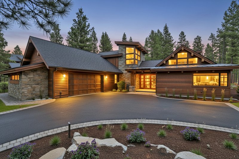 Contemporary Style House Plan - 4 Beds 4.5 Baths 2979 Sq/Ft Plan #892-43 Exterior