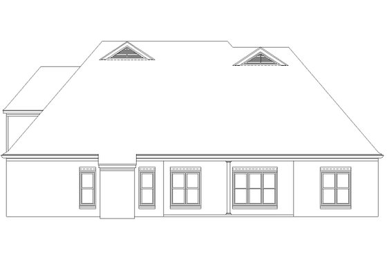 Exterior - Rear Elevation for European House Plan #81-13912 - 4 bed, 3 bath