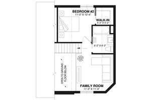 Floor Plan - Upper Floor for Traditional House Plan #23-2025 - 2 bed, 2 bath