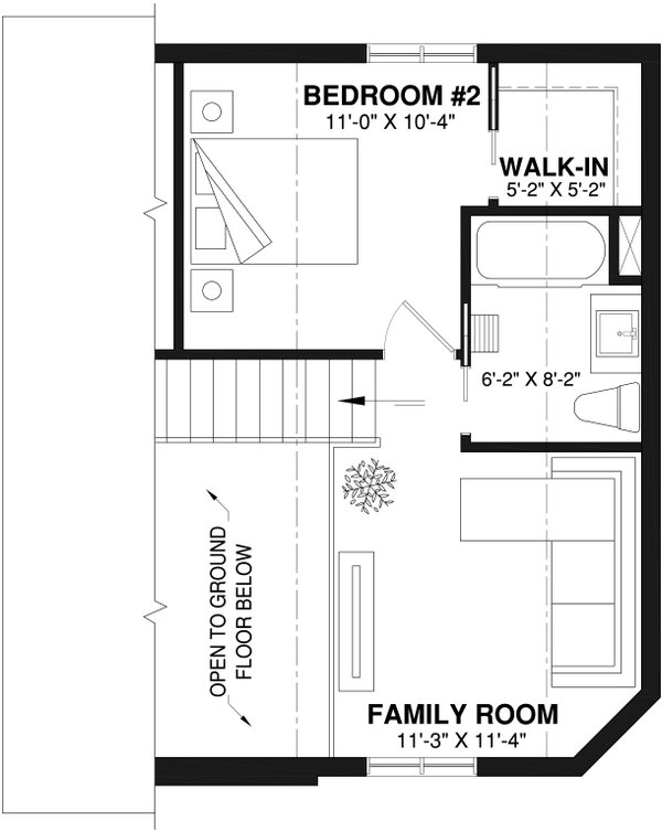 House Blueprint - Traditional Floor Plan - Upper Floor Plan #23-2025