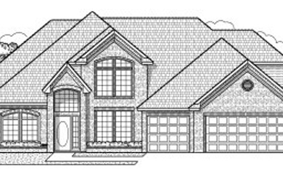 Exterior - Front Elevation for Traditional House Plan #65-427 - 4 bed, 4 bath