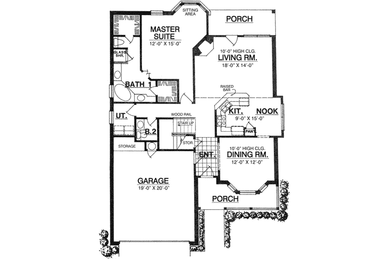 Dream House Plan - Floor Plan - Main Floor for Traditional House Plan #40-246 - 4 bed, 2.5 bath