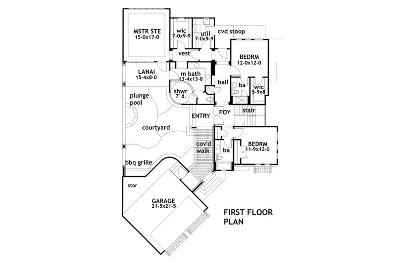 Dream House Plan - Floor Plan - Main Floor for Modern House Plan #120-169 - 3 bed, 3.5 bath