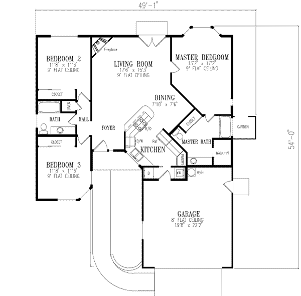 Adobe / Southwestern Floor Plan - Main Floor Plan #1-250