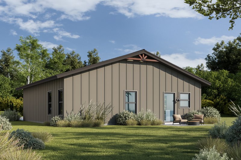 Dream House Plan - Exterior - Rear Elevation for Cabin House Plan #20-2654 - 1 bed, 1 bath