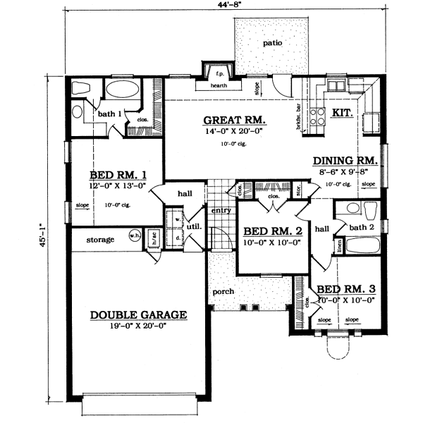 Traditional Floor Plan - Main Floor Plan #42-102