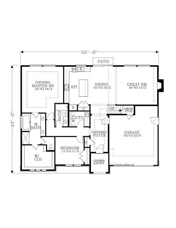 House Plan Design - European Floor Plan - Main Floor Plan #53-622