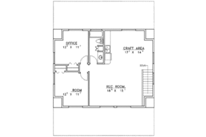 Floor Plan - Upper Floor for Country House Plan #117-258 - 2 bed, 1 bath