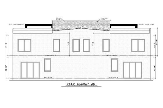 Exterior - Rear Elevation for Modern House Plan #20-2534 - 4 bed, 3.5 bath