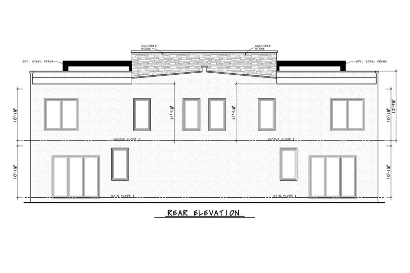 Dream House Plan - Exterior - Rear Elevation for Modern House Plan #20-2534 - 4 bed, 3.5 bath