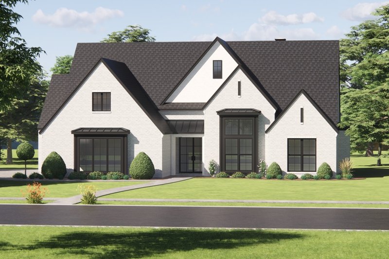 House Design - Exterior - Front Elevation 3 for European House Plan #1096-54 - 4 bed, 3.5 bath