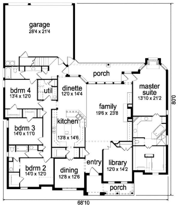 House Design - European Floor Plan - Main Floor Plan #84-422