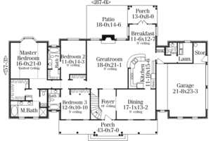 Floor Plan - Main Floor for Southern House Plan #406-106 - 5 bed, 4.5 bath