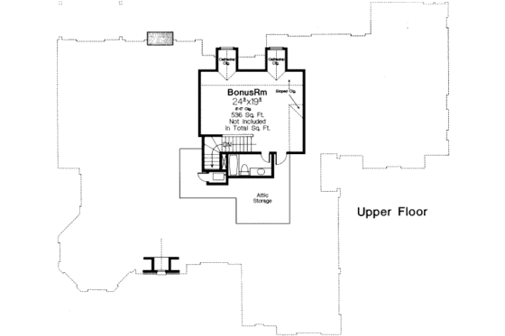 Floor Plan - Upper Floor for European House Plan #310-164 - 4 bed, 3.5 bath
