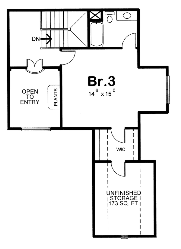 Dream House Plan - Floor Plan - Upper Floor for European House Plan #20-1868 - 3 bed, 4 bath