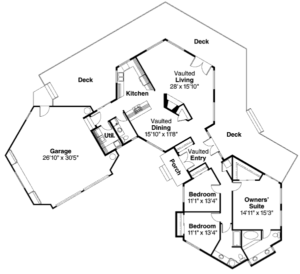 House Design - Floor Plan - Main Floor Plan #124-107