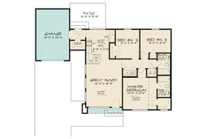 Floor Plan - Main Floor for Contemporary House Plan #923-166 - 3 bed, 2 bath