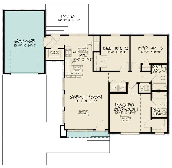 Contemporary Floor Plan - Main Floor Plan #923-166