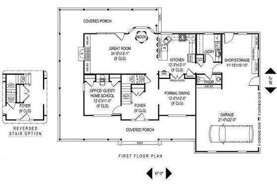 Floor Plan - Main Floor for Country House Plan #11-219 - 4 bed, 2.5 bath