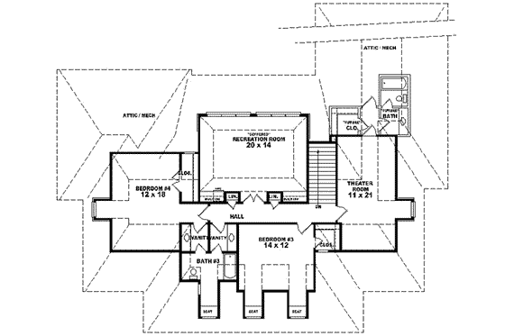 Floor Plan - Upper Floor for Farmhouse House Plan #81-633 - 4 bed, 3.5 bath