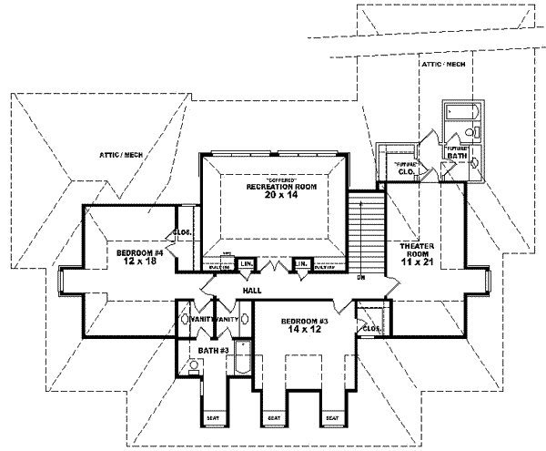 Farmhouse Floor Plan - Upper Floor Plan #81-633