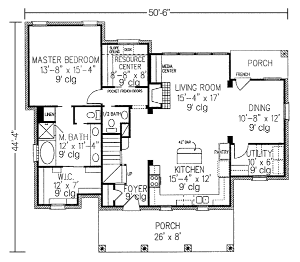 House Design - European Floor Plan - Main Floor Plan #410-356