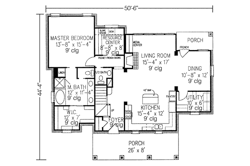 Dream House Plan - Floor Plan - Main Floor for European House Plan #410-356 - 3 bed, 3.5 bath