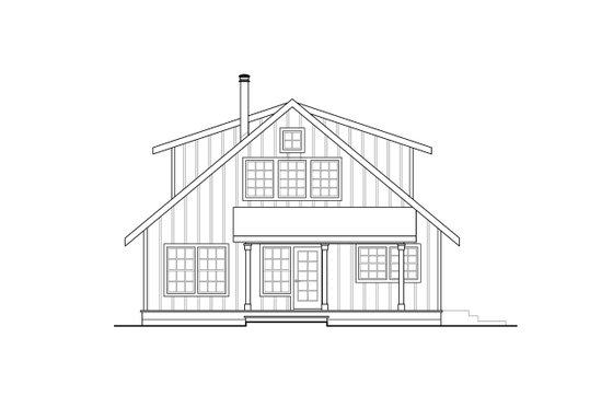 Exterior - Rear Elevation for Barndominium House Plan #124-1263 - 2 bed, 2 bath
