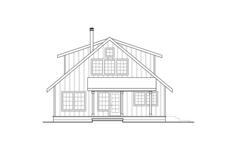 Home Plan - Exterior - Rear Elevation for Barndominium House Plan #124-1263 - 2 bed, 2 bath