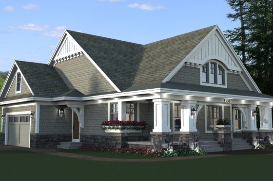 Exterior - Front Elevation 5 for Craftsman House Plan #51-514 - 3 bed, 2 bath