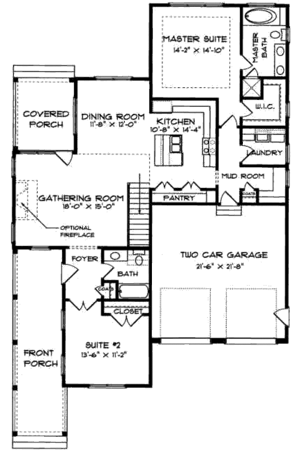 Bungalow Floor Plan - Main Floor Plan #413-793